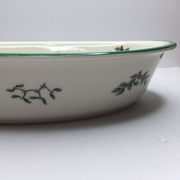 Vintage Spode Christmas Tree Porcelain China Oval Vegetable Baker Dish With Box - Picture 9 of 15